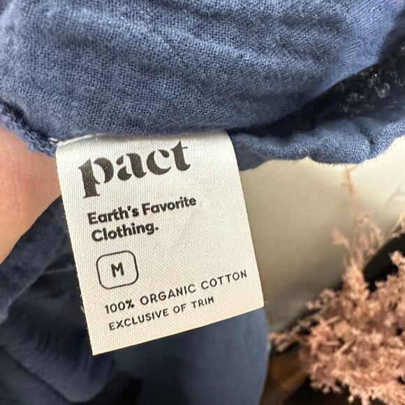 PACT Organic Cotton Coastal Double Gauze Tiered Maxi Skirt Navy Blue Sz M {A4} - Picture 5 of 6